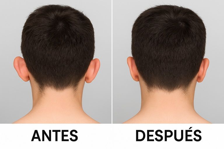 antes y después de la otoplastia